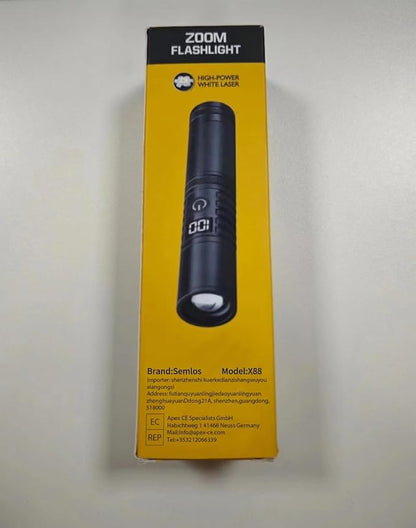Semlos 1500 Lumens Zoomable Flashlights, High Power LED Torch Lights with 3 Modes, Portable Outdoor Camping Lights with Screen Display, 2 Packs