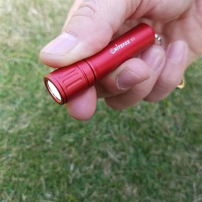 Bright Keychain flashlight K1,high bright 150 lumens,as small flashlight lantern candle camp lamp waterproof torch for EDC,reading,sleep,dog walking,camping,hiking (Red)
