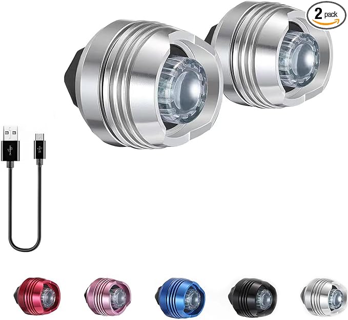 RAHAN Rechargeable Headlights for Crocs,2pcs Wearable Croc Lights for Shoes for Kids Adults,3 Light Modes,Waterproof Lights for Dog Walking, Camping, Jogging, Hiking, Silver