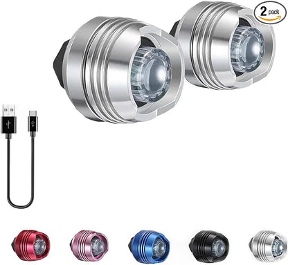RAHAN Rechargeable Headlights for Crocs,2pcs Wearable Croc Lights for Shoes for Kids Adults,3 Light Modes,Waterproof Lights for Dog Walking, Camping, Jogging, Hiking, Silver