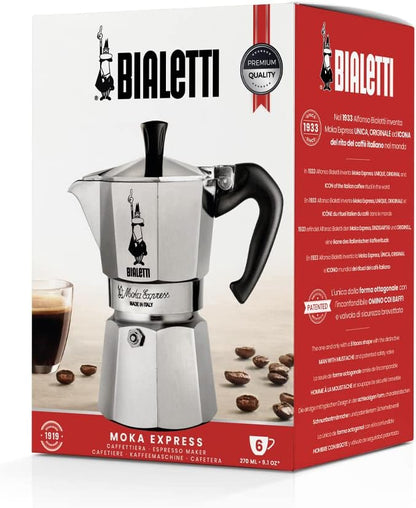 Bialetti Moka Express 6 Cup, 1 EA, silver, 6800, 06800