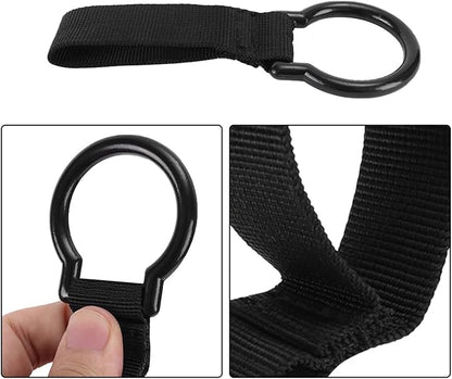 Flashlight Holder Nylon Flashlight Metal Ring Support Detachable Outdoor Torch Ring Holder Be Connected to the Vest All Molle Systems and Belts to Use for Camping