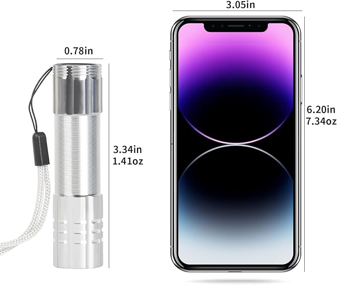 6 Pack LED Aluminum Small Mini USB C Rechargeable Flashlights, Handheld Small Flashlight Bulk for Kids, Portable Camping Bright High Lumens Flashlight Christmas Gifts (Silver)