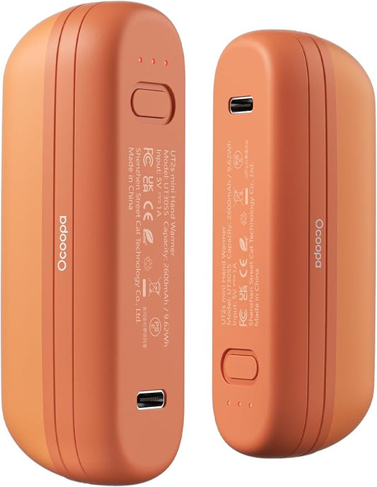 OCOOPA Hand Warmers Rechargeable 2 Pack, Electric Magnetic Handwarmers 5200mAh, Portable Pocket Heater, UL Certified, USB-C, Tech Gifts for Camping, Raynauds, Father‘s Day Gifts, UT2S Mini