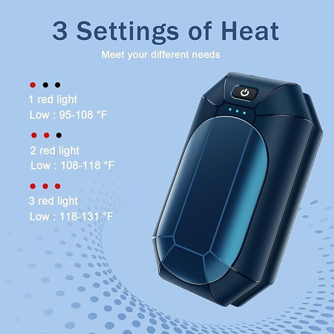 Electric Hand Warmers Rechargeable 2 Pack, Reusable Handwarmers, Portable Pocket Heater for Camping, Hunting, Golf, Gift for Men Women (Blue)
