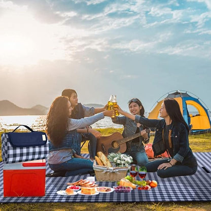 K Y KANGYUN Outdoor Picnic Blanket, Extra Large Beach Blanket, Foldable Lightweight Waterproof Sand Mat, Picnic Blanket 80" x 60" for Beach Camping Hiking Park Patio (Dark Blue, 80x60 inch)