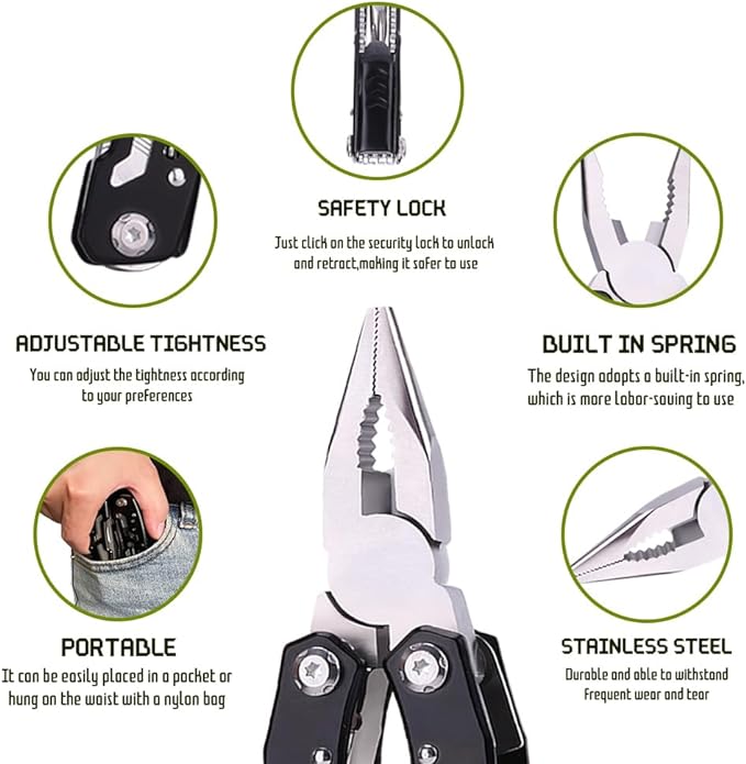 14 in 1 Multitool Pliers Gives One Whistle as a Gift, Professional Pocket Pliers from Wife Daughter to Father Boyfriend Husband on Christmas, Birthday, Valentine's Day, Father's Day - Samest