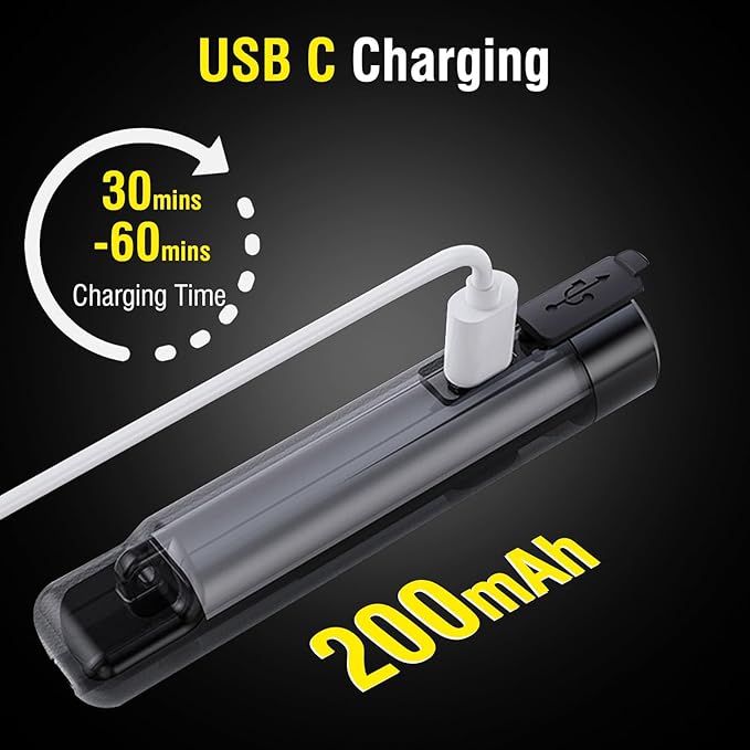 BORUIT S1 Pen Light USB C Rechargeable Keychain EDC Flashlight 80 Lumens Super Bright Pocket Mini Flashlight with 5 Light Modes for Camping Work and Emergencies (Grey)