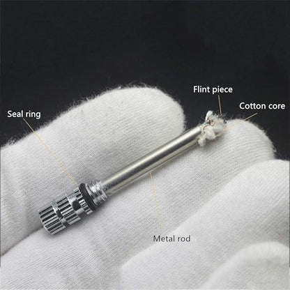 BOLLAER Outdoor Emergency Fire Starter Flint Match Lighter Keychain, Flint Metal Matchstick Fire Starter with Keychain for Camping Hiking Best Gift (Blue)