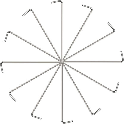 12 Pack Tent Stakes Pegs, 7’’ Metal Garden Stakes Spike, Tent Camping Pegs for Gardening & Canopies, Outdoor Christmas Decorations