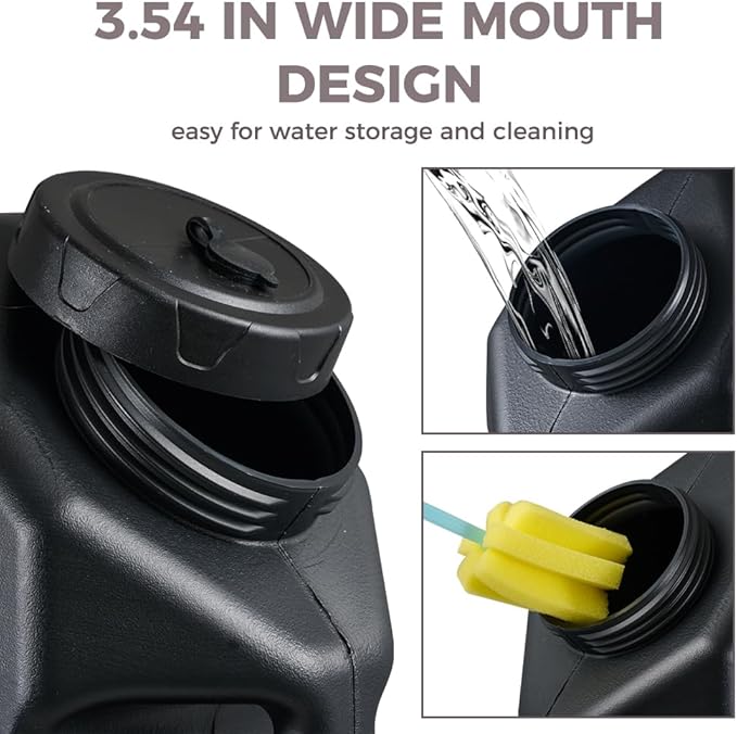12L Portable Water Containers with Spigot, Water Jug BPA Free No Leakage Double Handle Emergency Water Tank for Outdoor Hiking Camping Picnic Barbecue Indoor Water Storage
