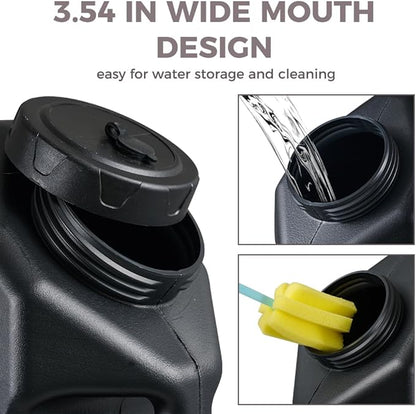 12L Portable Water Containers with Spigot, Water Jug BPA Free No Leakage Double Handle Emergency Water Tank for Outdoor Hiking Camping Picnic Barbecue Indoor Water Storage
