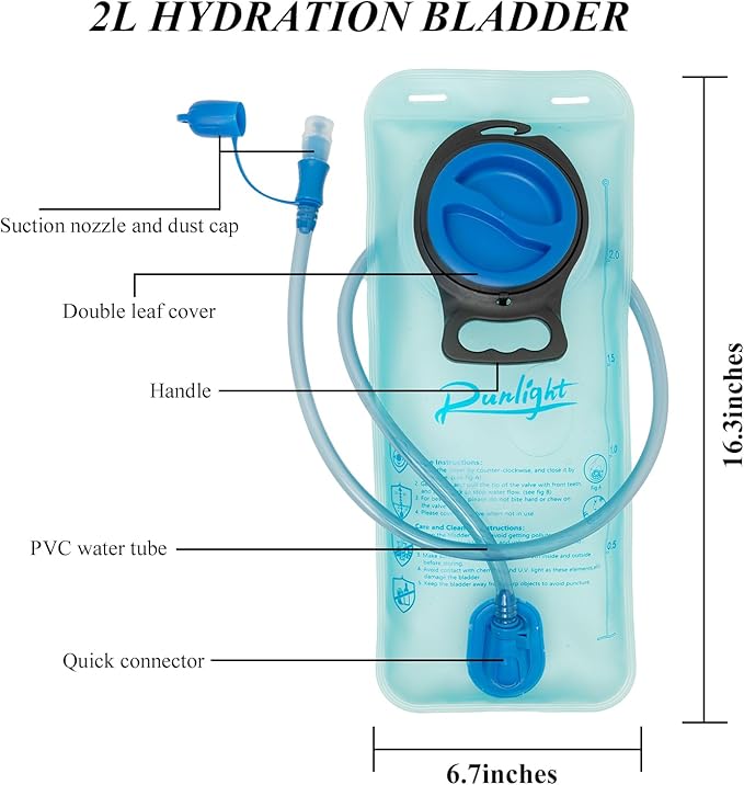 Hydration Bladder Hiking Water Bladder Leak-Proof Water Reservoir BPA Free Hydration Bag for Biking Running Camping