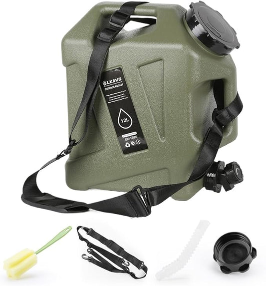 Water Container with Spigot - 2.6Gallon/3.2Gallon Water Jug Portable Camping Water Tank BPA Free - Emergency Water Storage for Camp Outdoor Hiking
