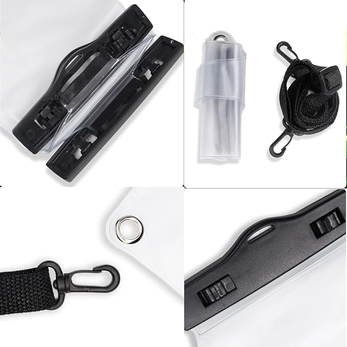 4Pcs Universal Two Way Radio Waterproof Case Bag Portable Walkie Talkie Rainproof Pouch with Adjustable Strap Compatible for Motorola Kenwood Midland UV-3R UV-5R PX-888 Walkie Talkie Radio (White)