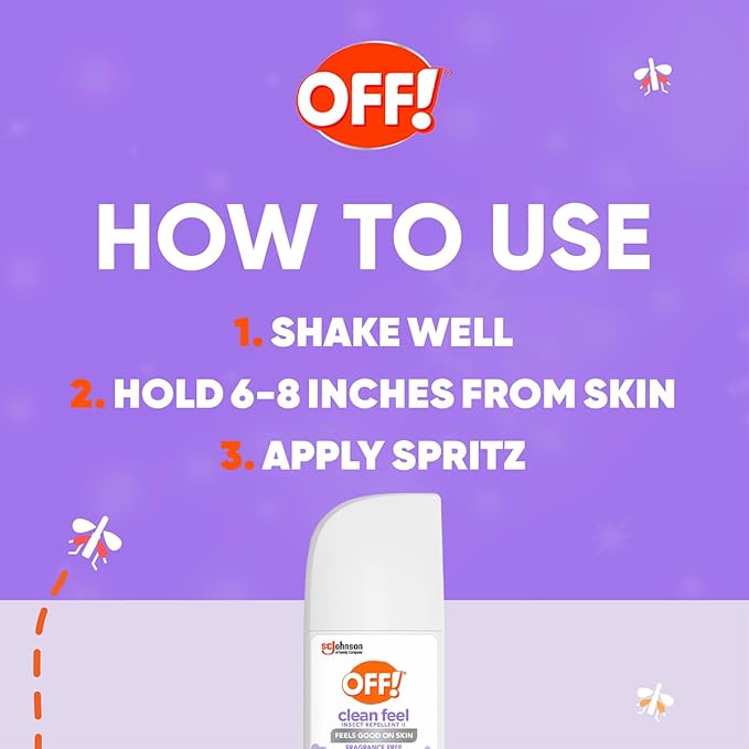 OFF! Clean Feel Insect Repellent Spritz with 20% Picaridin, Bug Spray with Long Lasting Protection from Mosquitoes, Feels Good on Skin, 4 oz