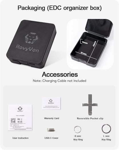 RovyVon E5 700 lumens Small Bright EDC Flashlight, USB C Rechargeable Keychain Flashlight, Support AAA Battery LED Flashlight High Lumens, Dual Power Source EDC Gadgets for Daily Use