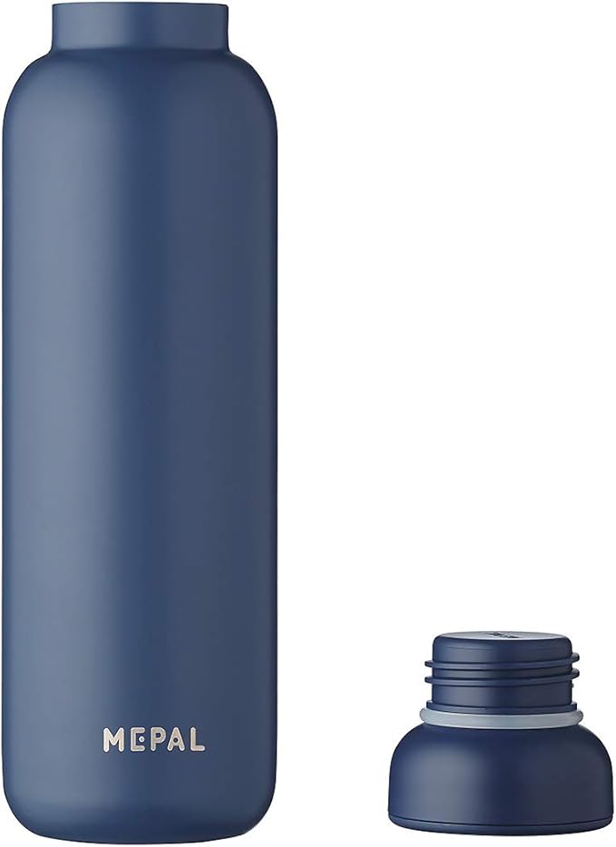 MEPAL, Medium Insulated Water Bottle with Lid, for Coffee, Tea, Juice and Soda, BPA Free, Nordic Denim, Holds 17 oz, 1 Count