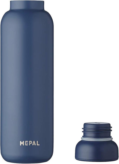 MEPAL, Medium Insulated Water Bottle with Lid, for Coffee, Tea, Juice and Soda, BPA Free, Nordic Denim, Holds 17 oz, 1 Count