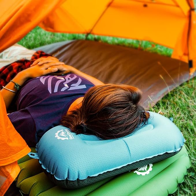 Gear Doctors Camping Pillow, Inflatable Pillow, Camp Pillow, Backpacking Pillow, Inflatable Pillow for Camping, Blow Up Pillow (Teal)