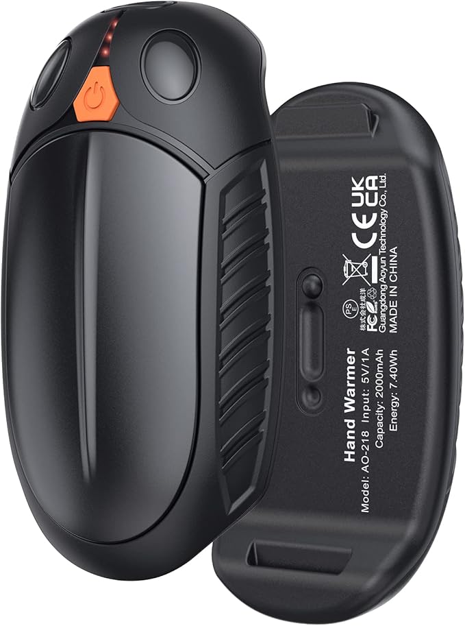 Hand Warmers Rechargeable 2 Pack, Portable Electric Handwarmers, 12Hrs Long Lasting Warm, Reusable Pocket Warmers for Outdoor, Golf, Hunting, Skiing, Camping, Great Gifts for Women Men Kids