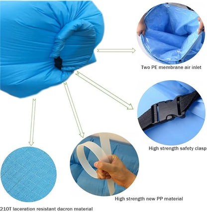 HaiChao Inflatable Lounger Sofa Air Chair Sofa Sleeping Bag Couch Air Sofa Bed for Lakes, Beaches, Garden, Camping (Blue)
