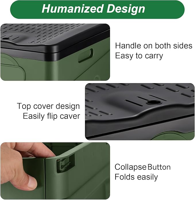 Camping Portable Toilet, Foldable Portable Toilet With Lid, Adult Portable Bedpan Car Toilet Bucket Toilet, Outdoor Camping Hiking, Travel, Beach, Boating Travel Toilet (Green)