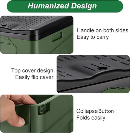 Camping Portable Toilet, Foldable Portable Toilet With Lid, Adult Portable Bedpan Car Toilet Bucket Toilet, Outdoor Camping Hiking, Travel, Beach, Boating Travel Toilet (Green)