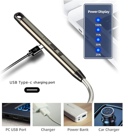 3 Pack Candle Lighter,Arc Lighter with USB Charging,Flameless Windproof,LED Battery Display,Safety Switch,Rotate 360 Degrees,for Aromatherapy,Candles,BBQ,Camping.(Silver&Grey&Pink)…