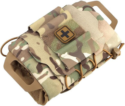 Tactical Medical Molle First Aid Pouch Two Piece System Micro Med kit Emergency Hunting Bag(Medium Size)