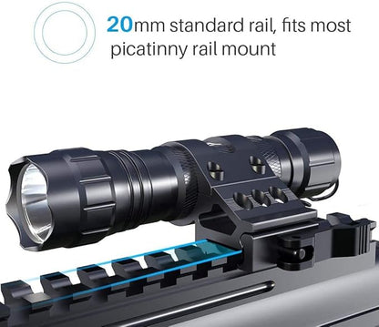 Tactical Flashlight Super Bright,150000 Lumens 1 Mode Light with Rail Mount Quick Release & Remote Pressure Switch LED Flashlights Torch for Outdoor Camping Hunting