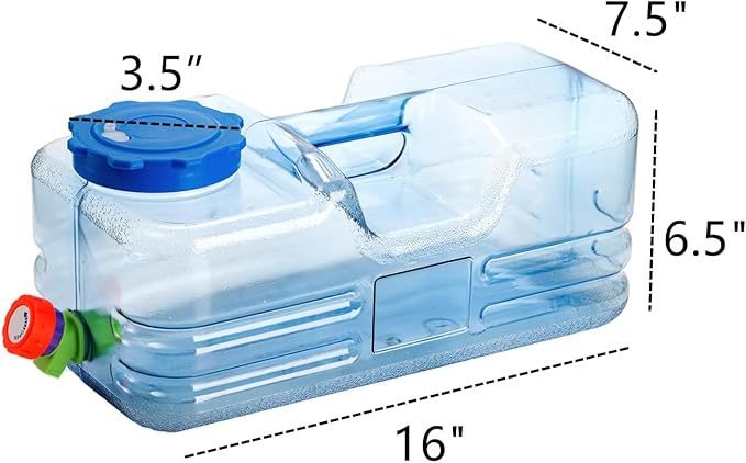 Dicunoy Camping Water Container, 2.6 Gallon Portable Water Jug with Spigot, Thick Water Dispenser Brick with Wide Filler Opening for Hiking, Picnic, Vehicle, Outdoor, Emergency, Hurricane Supplies