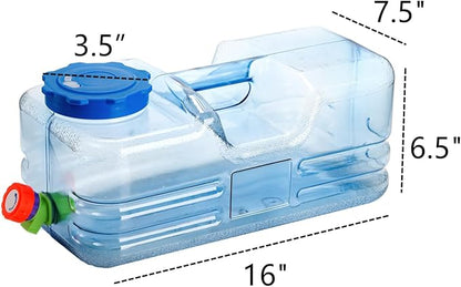 Dicunoy Camping Water Container, 2.6 Gallon Portable Water Jug with Spigot, Thick Water Dispenser Brick with Wide Filler Opening for Hiking, Picnic, Vehicle, Outdoor, Emergency, Hurricane Supplies