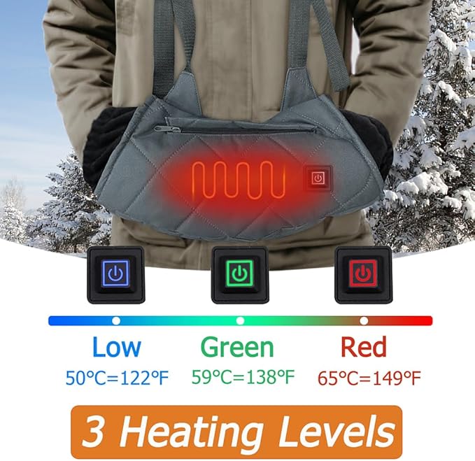 Heated Hand Muff, Electric Heating Hand Warmer Pouch, Suitable for Outdoor Hunting, Sports, Photography, Golf, Hike, Football, Snow Camping in Cold Winter Keep Warmth