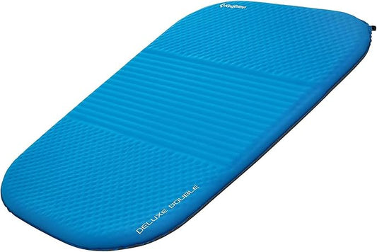 KingCamp Double Sleeping Pad, 2 Person Queen R 7.5 Self Inflating Sleeping Pad 3" Thick Foam Mattress Mat with Contoured Design & Honeycomb Surface Cut for Camping Tent Car Backpacking (BLUE/CHARCOAL)