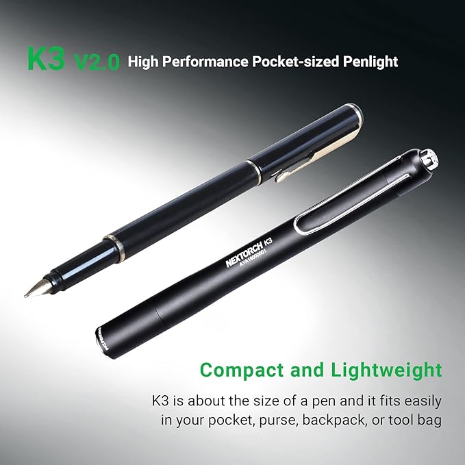 NEXTORCH Pen Light Flashlights with Clip 250 Lumens Mini Pocket Penlight Compact Handheld Torch for Camping Outdoor Emergency Everyday Flashlights Powered by AAA Battery