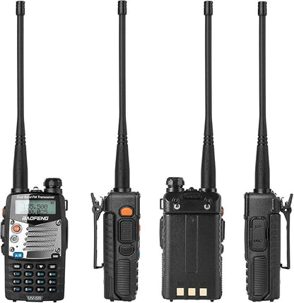BAOFENG UV-5R 8W Ham Radio Handheld, 128 Channels Dual Band Two Way Radio, Amateur Radio with Earpiece and Mic, Programming Cable, 771 Antenna (2 Pack)