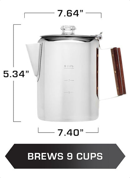 COLETTI Bozeman Percolator Coffee Pot — America’s Favorite Percolator [9 cup]