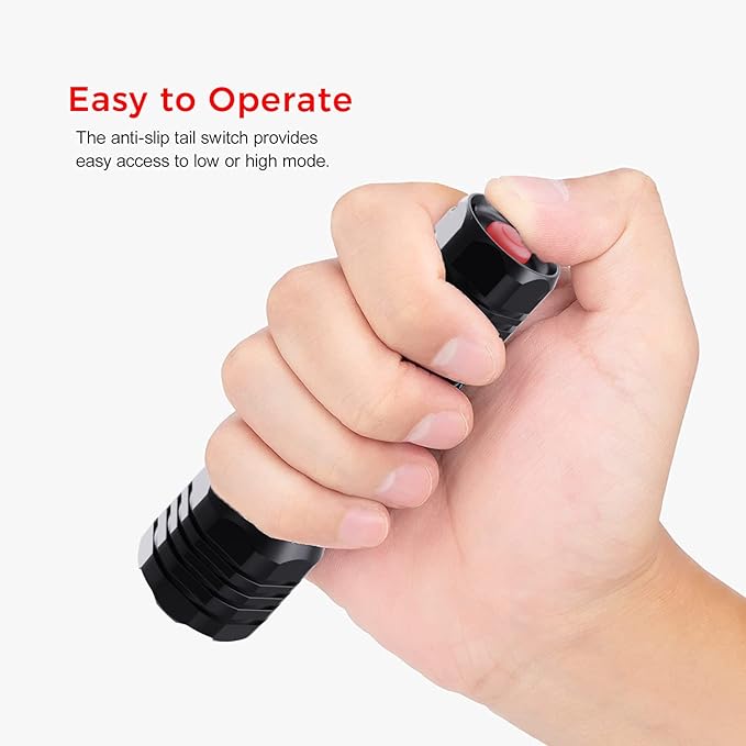 Flashlights High Lumens Rechargeable [2pcs], Small Flashlights PowerFul 400Lumen 5 Modes Waterproof, Super Bright 2.4oz Mini Flashlight One-Key On/Off, EDC Flashlight for Emergencies, Camping, Outdoor
