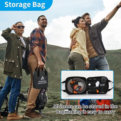Portable Shower for Camping, Rechargeable Portable Camping Shower, Camp Shower with Double Portable Shower Head and 2 Flow Mode, Camping Shower for Hiking Beach Swimming Outdoor