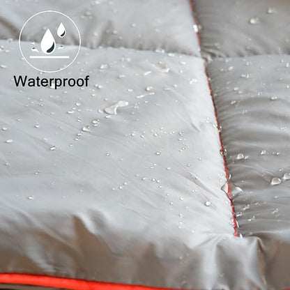 Camping Blanket, Puffy Waterproof Travel Blanket, Warm Cozy Picnic Blanket, for Outdoors, Travel, and Mountain.(Grey, 55" x 39")