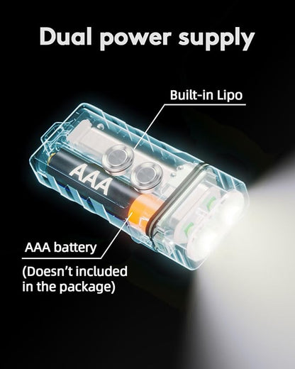 RovyVon E3 Plus Keychain Flashlight 700 Lumen Dual Power Rechargeable with Lockout Mode, Waterproof for Everyday Carry, Camping, Hiking, Emergency