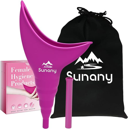 Female Urination Device, Female Urinal Silicone Funnel Urine Cups Portable Urinal for Women Standing Up to Pee Funnel Reusable Women Pee Funnel, Outdoor, Activities, Camping (Fuchsia)