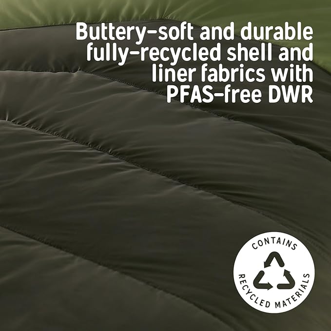 Kelty Supernova Down Sleeping Bag, Compact + Lightweight, Roomy Shape for All Body Types and Sleep Positions, Recycled Shell Fabrics