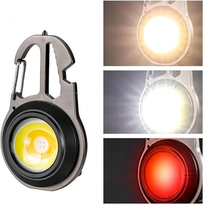 COB Keychain Work Light,COB Keychain Flashlight,Mini Portable Keychain Tools - USB Rechargeable, 800 Lumens,Multifunctional Work Light with Screwdriver- Portable Outdoor Emergency Lighting