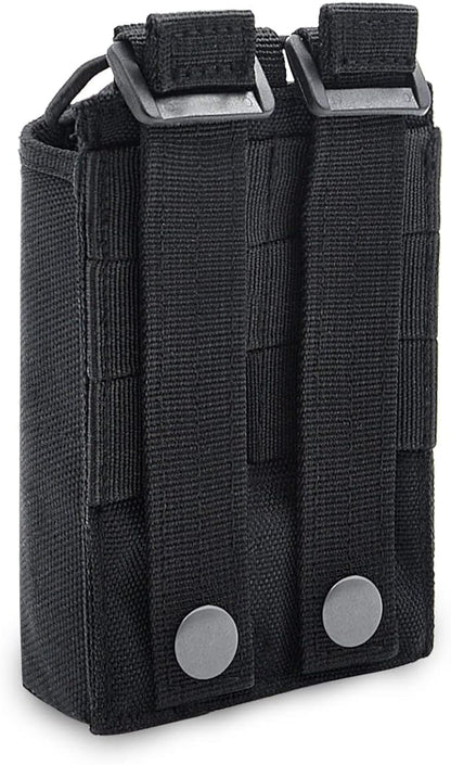 Molle Radio Pouch Holster Tactical Holder Duty Belt Accessories Military Heavy Bag for Two Ways Walkie Talkies Adjustable Storage with 1 Pack Patch
