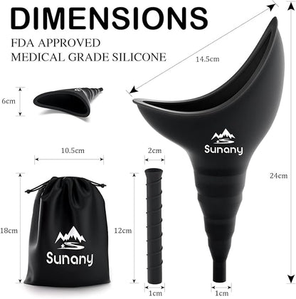 Female Urination Device, Reusable Female Urinal Silicone Women Pee Funnel Allows Women to Pee Standing Up, Portable Womens Urinal is The Perfect Companion for Camping,Outdoor,Travel