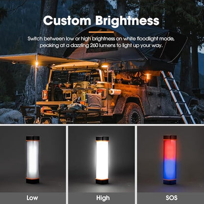 310LM LED Torch Light - Rechargeable Flashlight w/ 2500mAh Power Bank, 5 Lighting Modes & Magnetic Base, IP65 Waterproof Portable Spotlight Floodlight for Camping Hiking Backpacking Emergency
