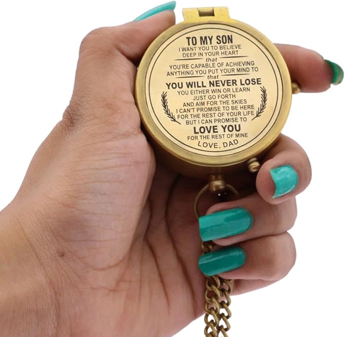 Engraved Compass to Son, Dad to Son Compass, Mom to Son Compass, I Love You Gifts from a Mom/Dad to Son, Son Birthday Gifts, Graduation Day Gifts for Son, Confirmation Gifts for Son