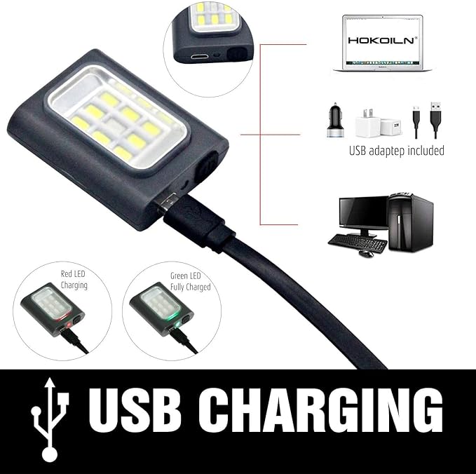 Outdoor Night Running Lights, 2Pack LED Running Lights for Runners with Rechargeable Battery for Camping, Hiking, Running, Jogging, Outdoor Adventure